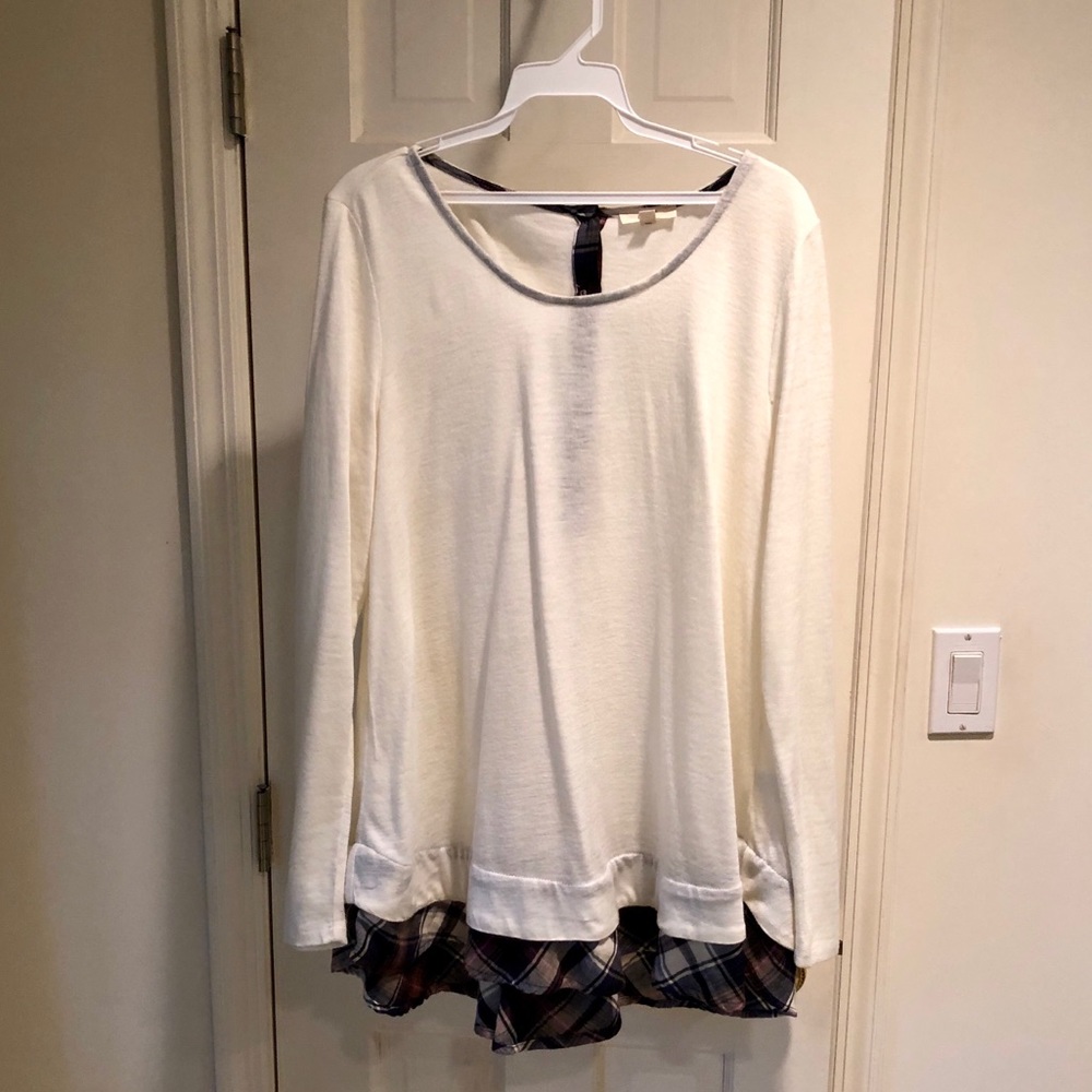 Long Sleeve Baby Doll Top with Ruffle Trim